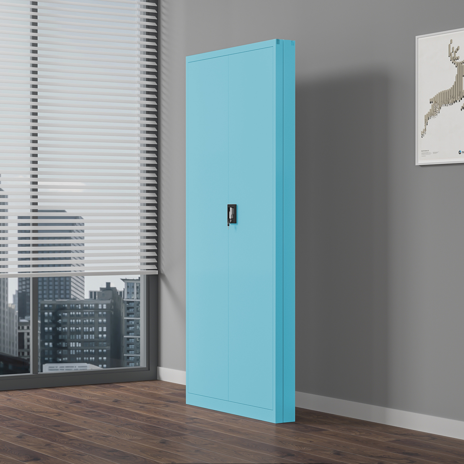 Folding Full Height Steel Filing Storage Cabinet 