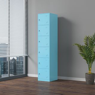 6 Compartment Metal Storage Locker Cabinet 