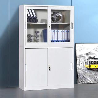 Glass Door Sliding Steel File Storage Cabinet 